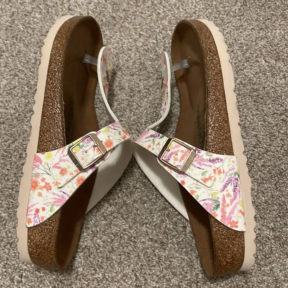 New BIRKENSTOCK WOMEN’S GIZEH VEGAN BIRKO-FLOR SANDAL WHITE 39 - Picture 8 of 11